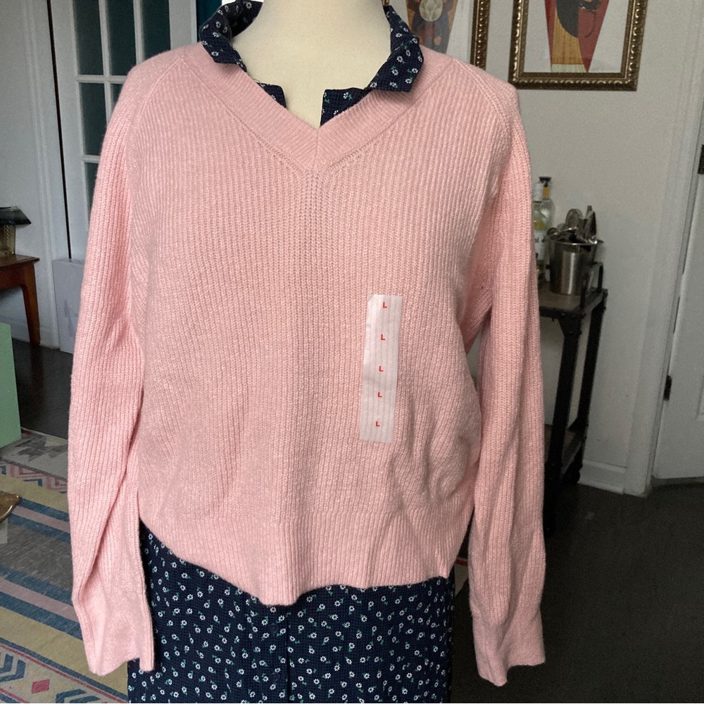 Pink Old Navy shaker sweater, NWT